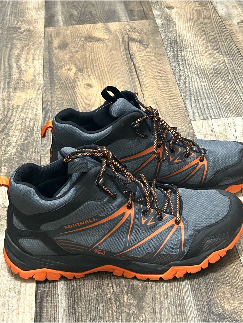 Merrell Men's Gray and Orange Trail Boot Size 13